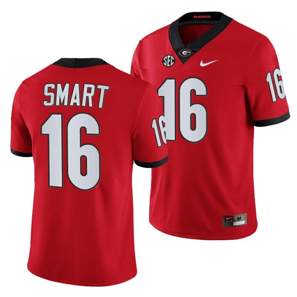 Mens Kirby Smart Uga Jersey 16 Ncaa College Football Stitched Red