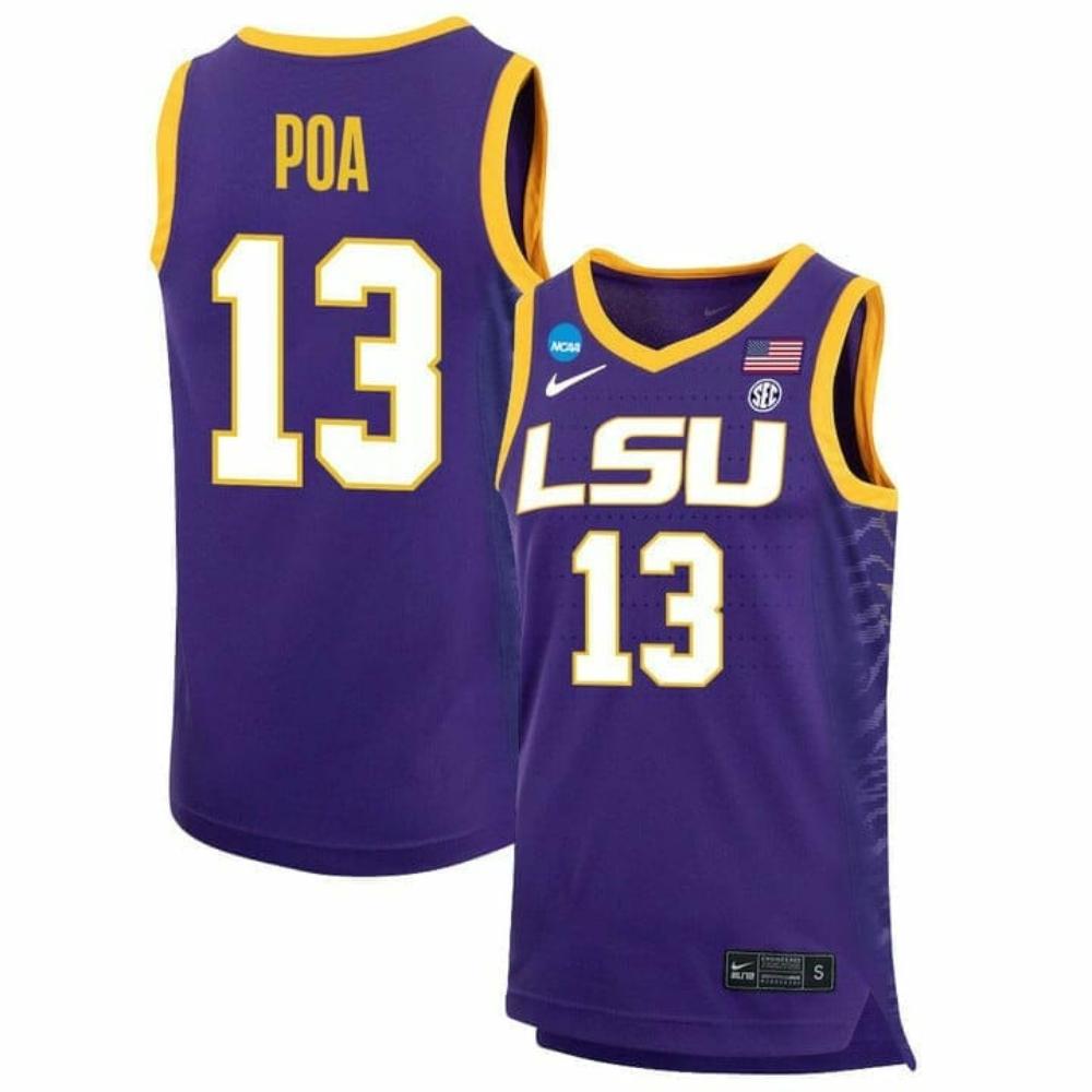 Mens Last Tear Poa Jersey Lsu Tigers Basketball 2023 Ncaa College Purple 13