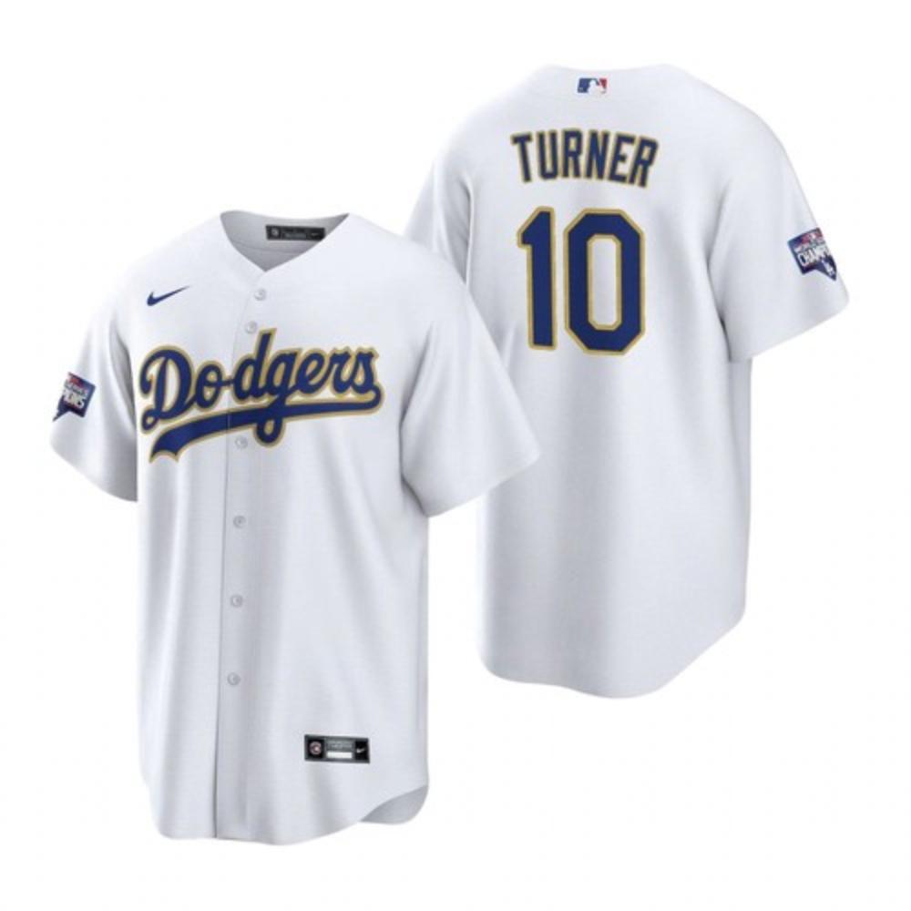 Mens Los Angeles Dodgers 2021 Gold Program Justin Turner Jersey