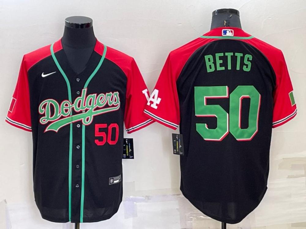 Mens Los Angeles Dodgers 50 Mookie Betts Number Black Mexican Heritage Cultur