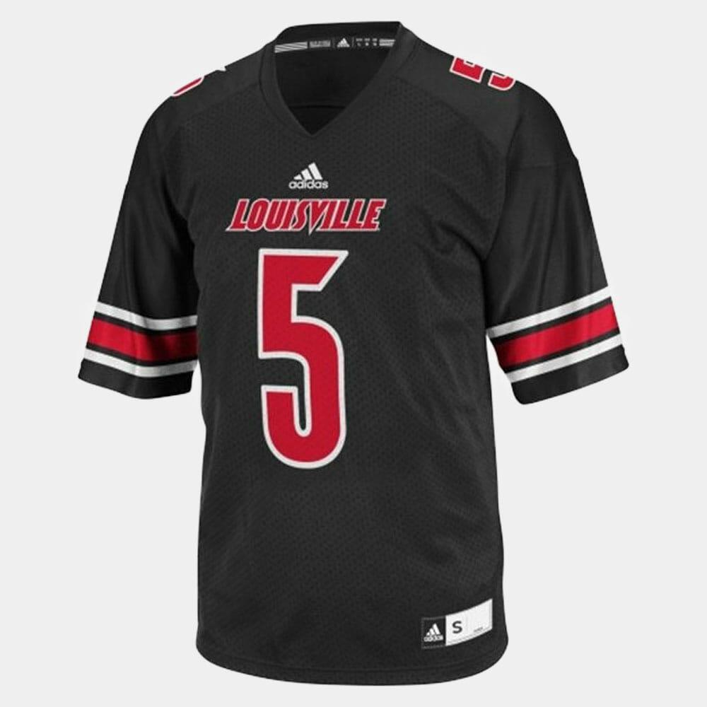 Mens Louisville Cardinals 5 Teddy Bridgewater College Black Jersey