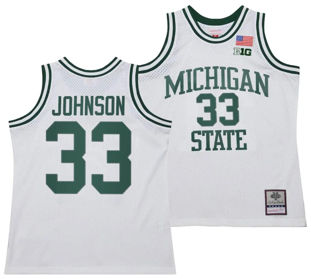 Mens Magic Johnson Jersey 30 Michigan State Spartans 125th Basketball Anniver
