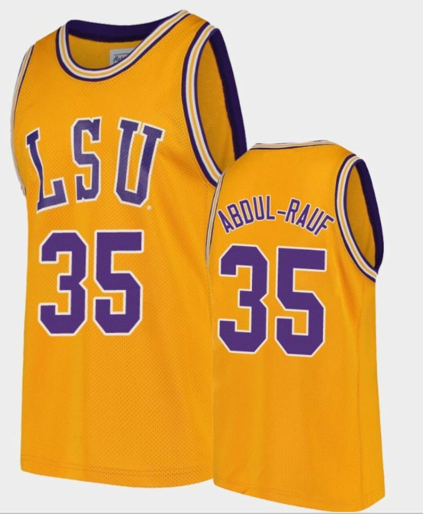Mens Mahmoud Abdul rauf Jersey Lsu Tigers Basketball College Gold 35