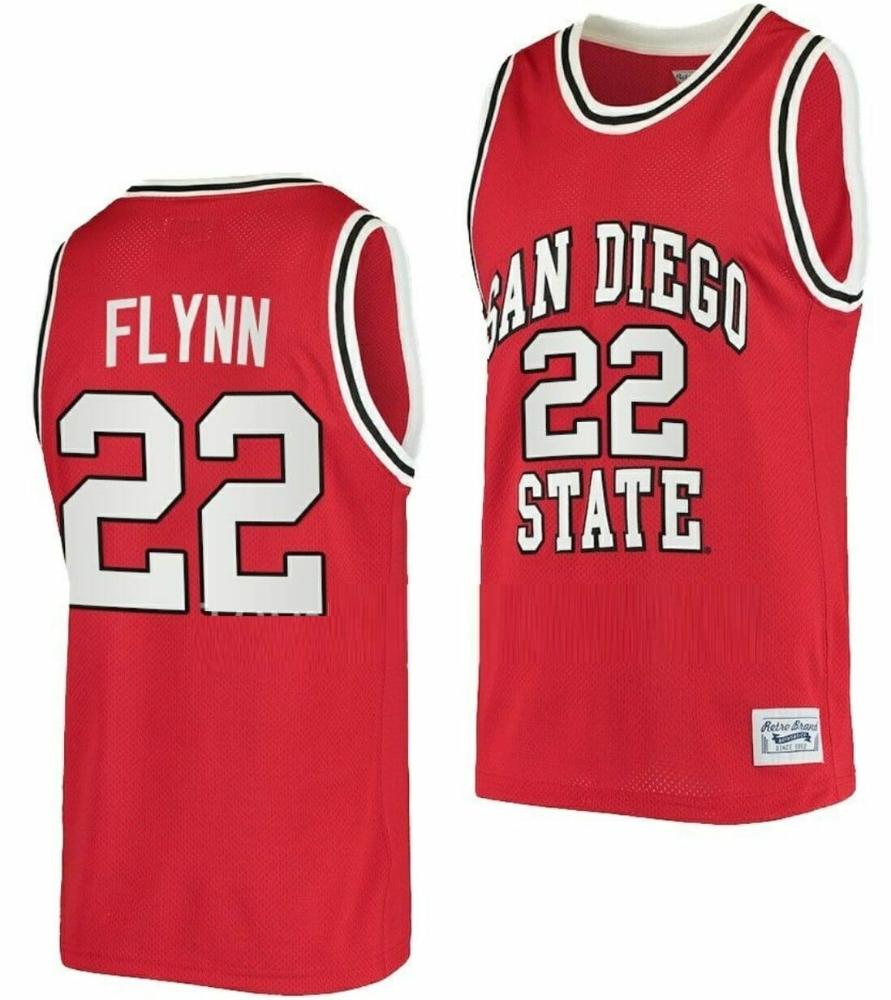 Mens Malachi Flynn Jersey San Diego State Aztecs Basketball Red Retro 22