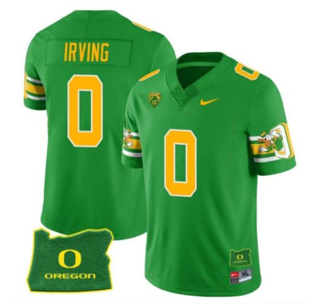 Mens Markeise Irving 0 Jersey Oregon Ducks Mighty Football Green Jersey