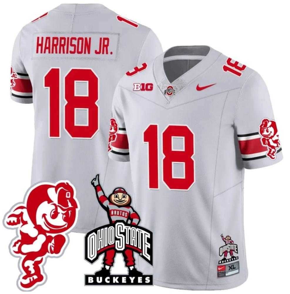 Mens Marvin Harrison Jr Jersey 18 Ohio State Buckeyes Football Stitched Brutu