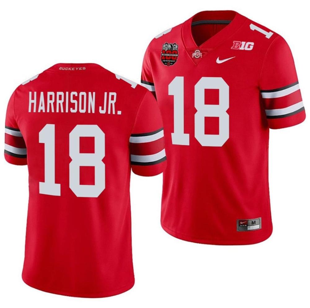 Mens Marvin Harrison Jr Jersey 18 Ohio State Buckeyes Ohio Stadium Scarlet