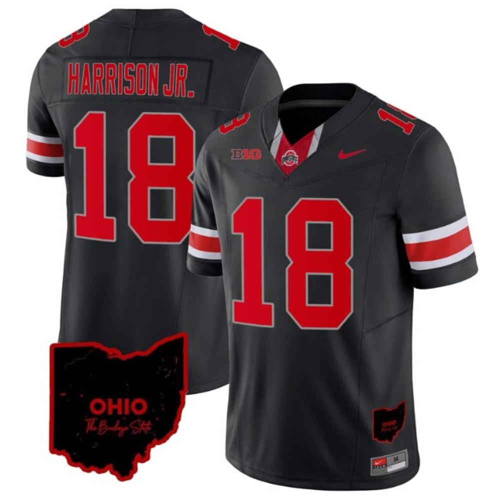 Mens Marvin Harrison Jr Jersey 18 Ohio State Buckeyes Special Vapor Limited O