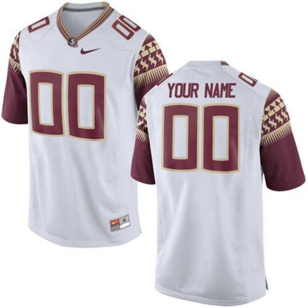 Mens Mens Custom Florida State Seminoles White 2021 Ncaa Football Jersey