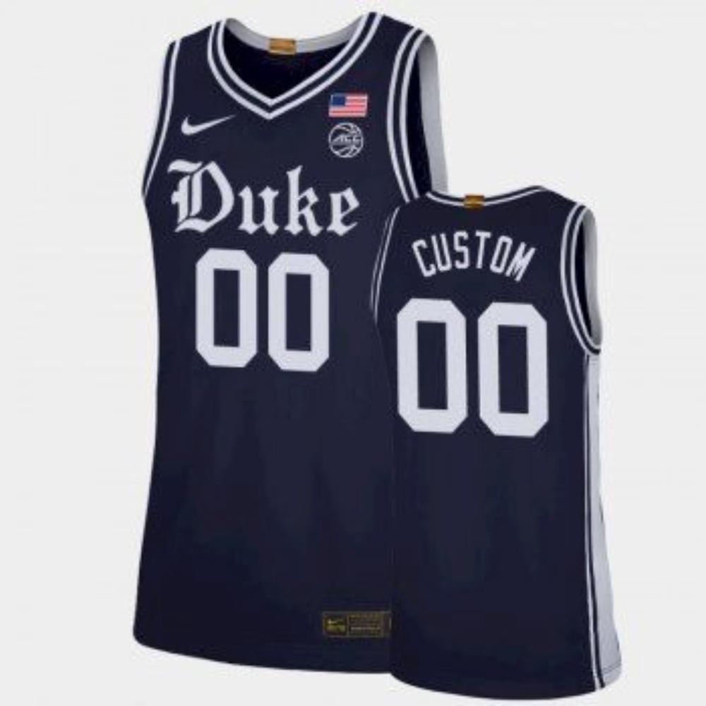Mens Mens Jersey 00 Custom Duke Blue Devils Navy Brotherhood