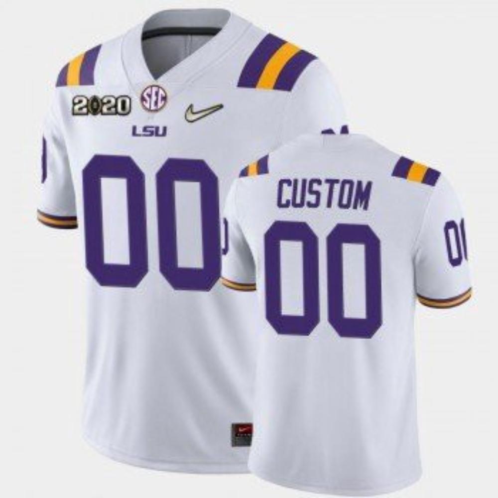 Mens Mens Jersey Lsu Tigers Custom White Football