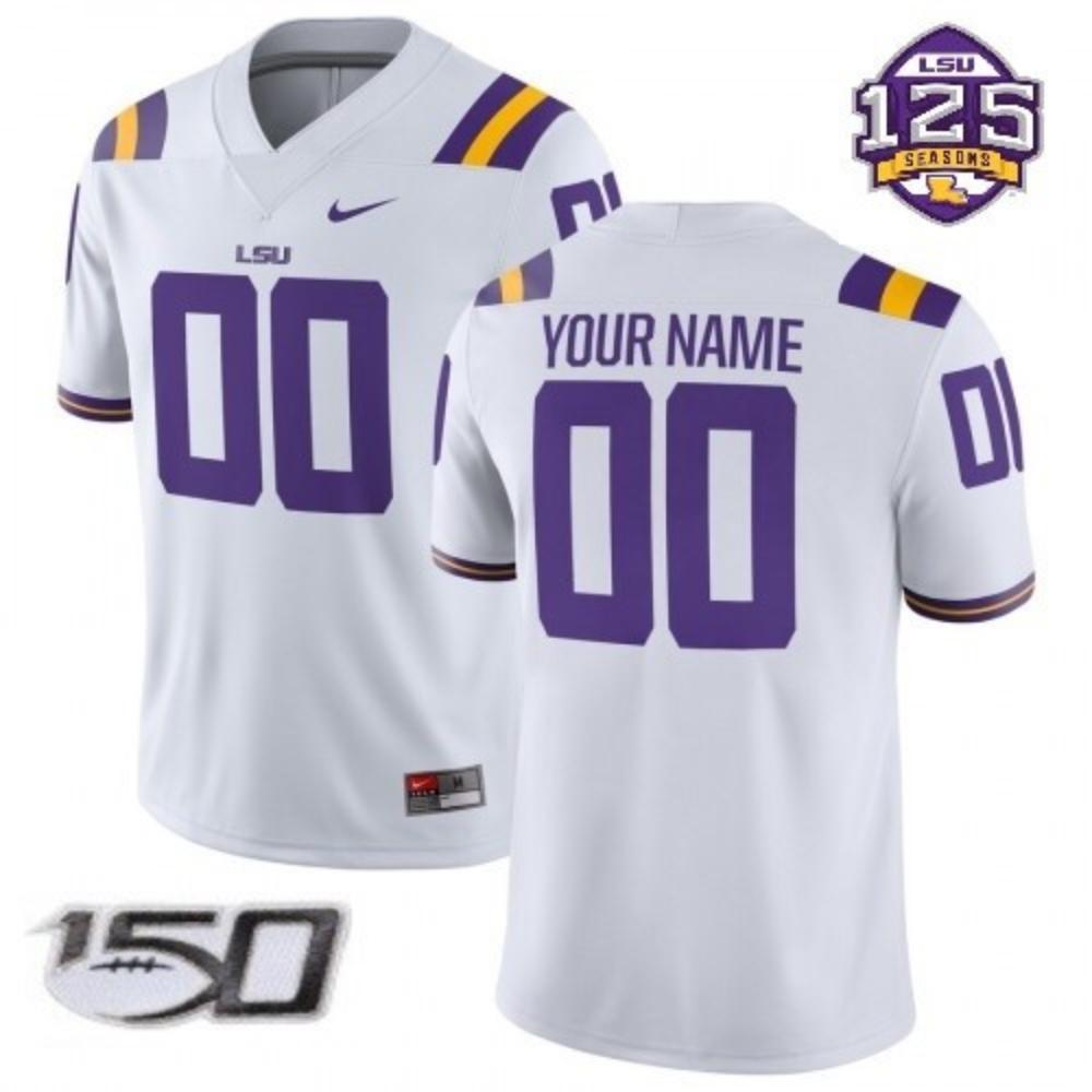 Mens Mens Lsu Tigers Custom Name Number Jersey Ncaa White Football 1920