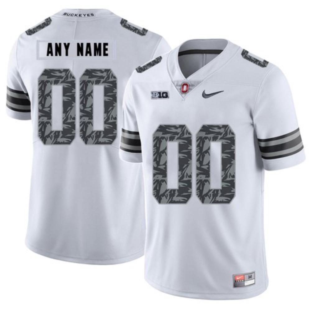 Mens Mens Ohio State Buckeyes Custom White Grey 2020 Ncaa Football Jersey