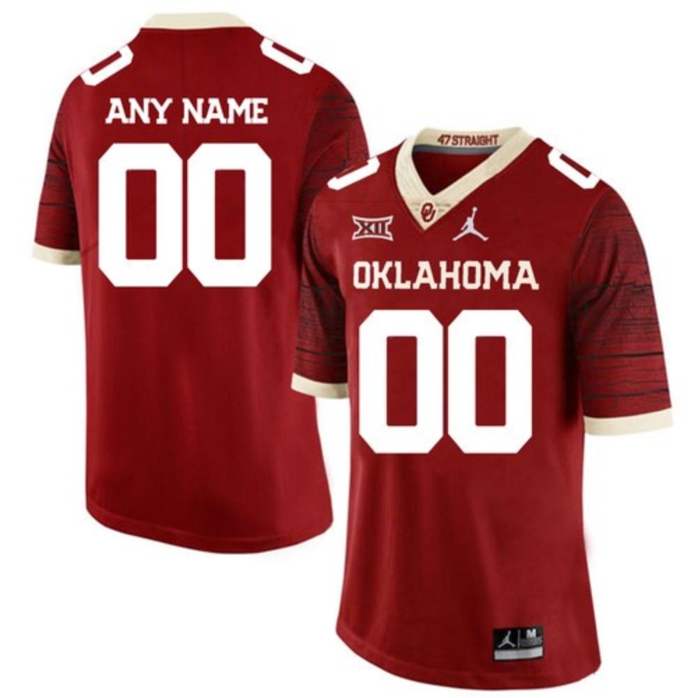 Mens Mens Oklahoma Sooners Custom Red 2020 College Football Jersey