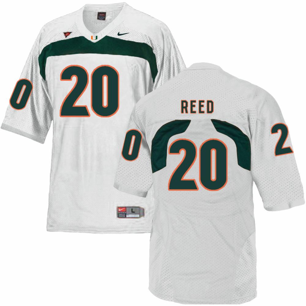 Mens Miami Hurricanes 20 Ed Reed Ncaa Jersey College White
