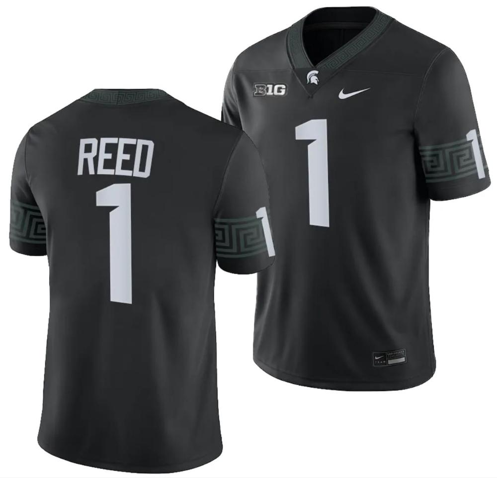 Mens Michigan State Spartans Jayden Reed Jersey 1 College Football Game 2023