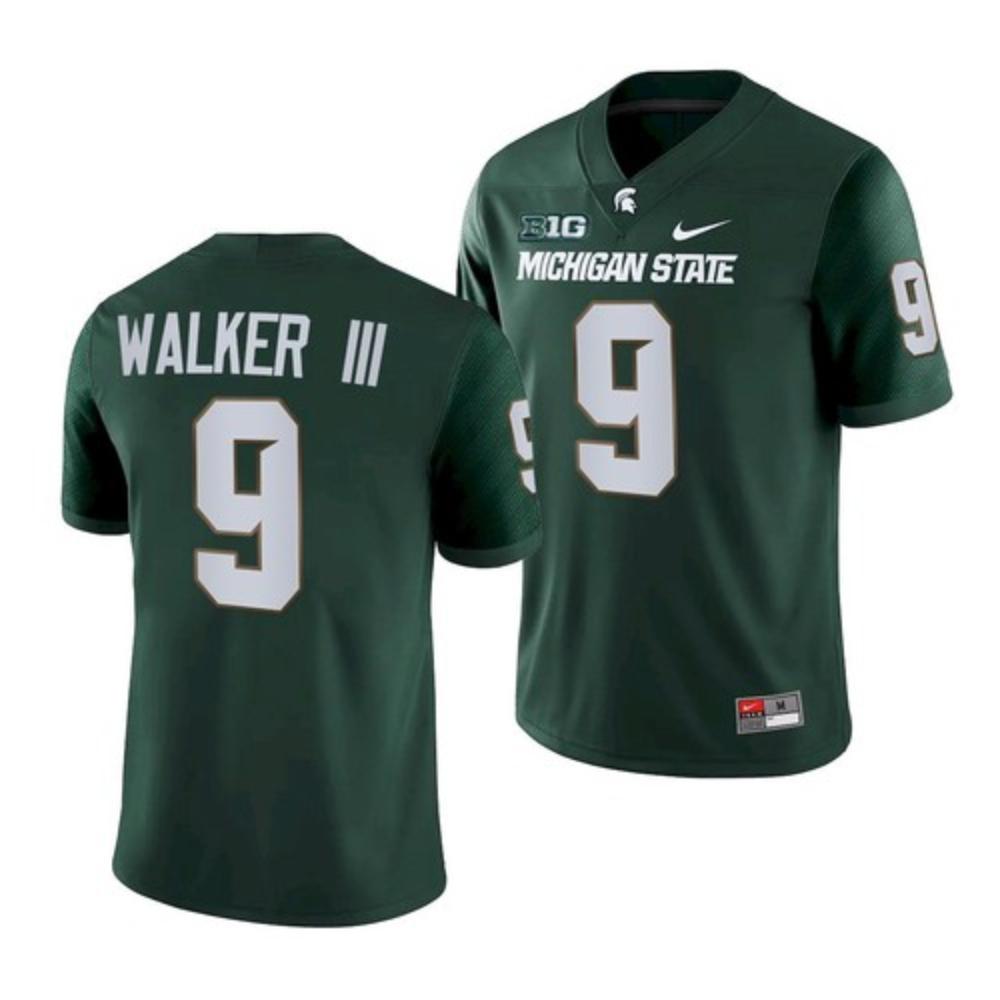 Mens Michigan State Spartans Kenneth Walker Iii Green Ncaa Jersey