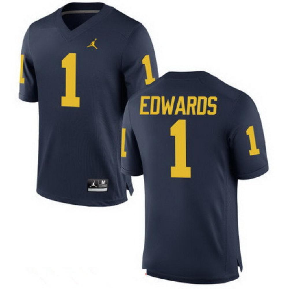 Mens Michigan Wolverines 1 Braylon Edwards Retired Navy Blue Ncaa Jersey