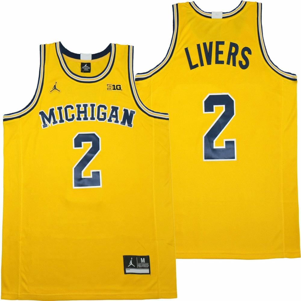 Mens Michigan Wolverines 2 Isaiah Livers Ncaa Basketball Jersey
