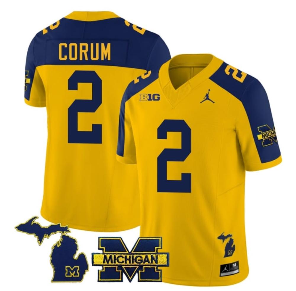 Mens Michigan Wolverines Blake Corum Jersey Special 2 College Football 2023 S