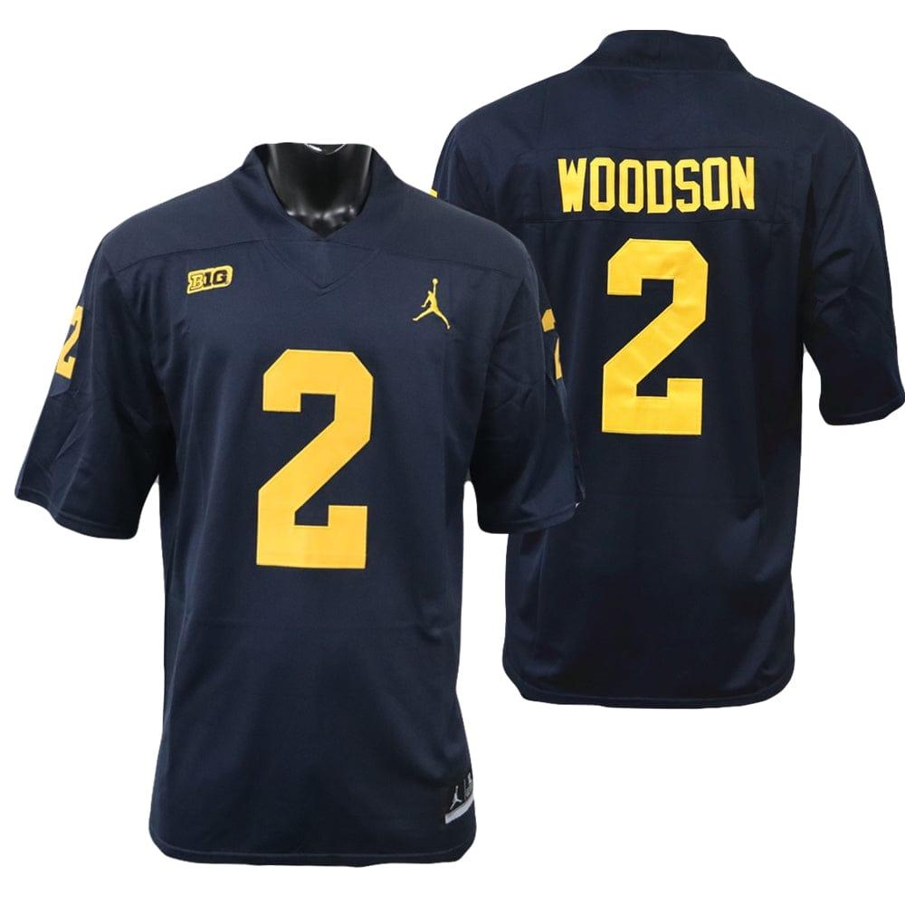 Mens Michigan Wolverines Charles Woodson Jersey 2 College Football Game Navy