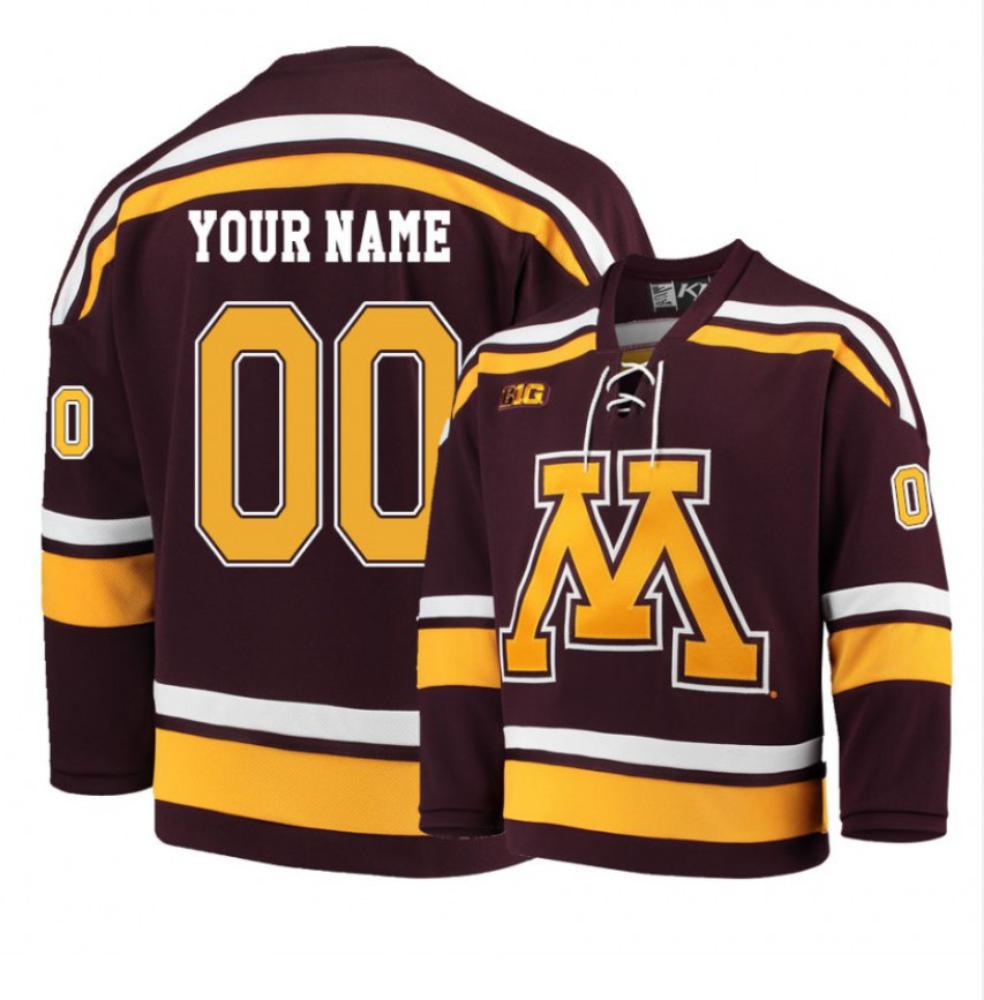 Mens Minnesota Golden Gophers Red Custom Hockey Jersey