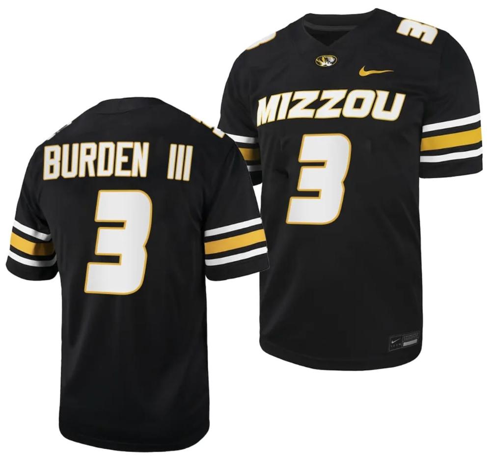 Mens Missouri Tigers 3 Luther Burden Jersey Ncaa College 2023 Black