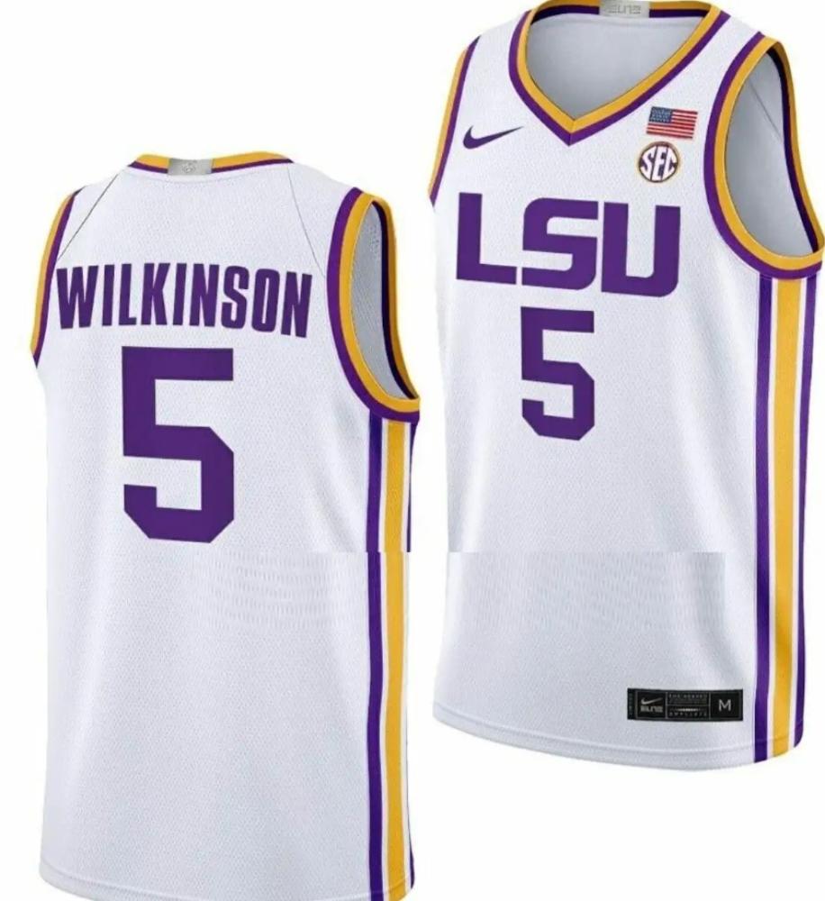 Mens Mwani Wilkinson Jersey Lsu Tigers College Basketball Limited White 5