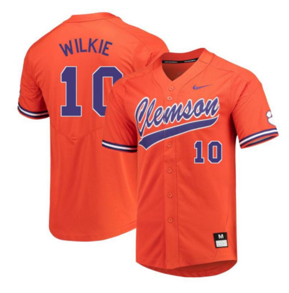 Mens Ncaa 2024 Clemson Tigers 10 Kyle Wilkie Alumni Orange Baseball Jersey