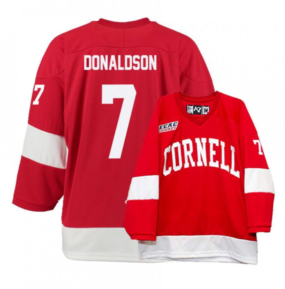 Mens Ncaa 2024 Cornell Big Red 7 Cam Donaldson Red Hockey Jersey