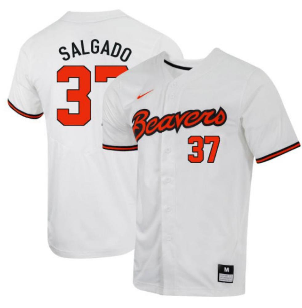 Mens Ncaa 2024 Oregon State Beavers 37 Bryant Salgado Baseball Jersey White