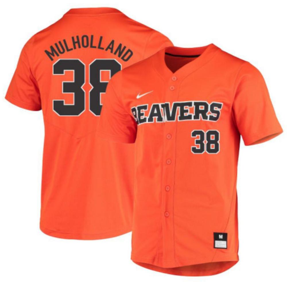 Mens Ncaa 2024 Oregon State Beavers 38 Jake Mulholland Baseball Jersey Orange