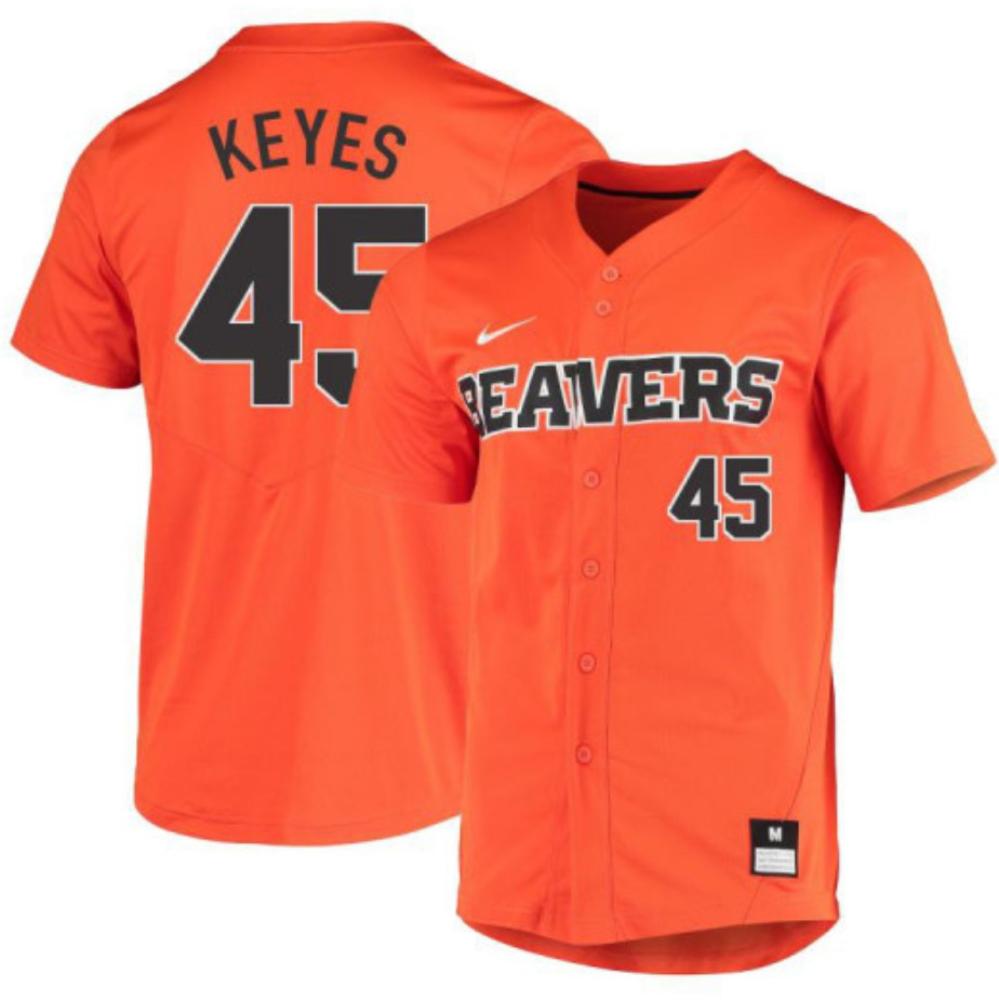 Mens Ncaa 2024 Oregon State Beavers 45 Kyle Keyes Baseball Jersey Orange
