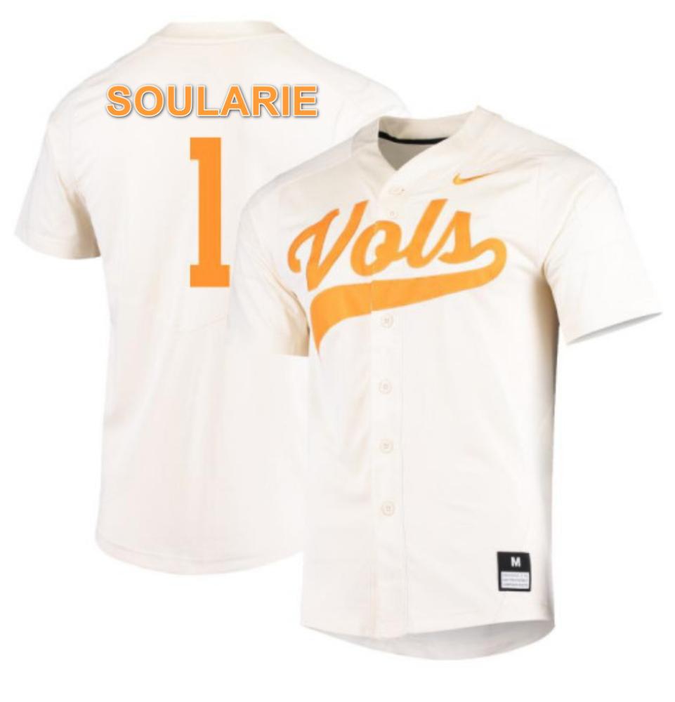 Mens Ncaa 2024 Tennessee Volunteers 1 Alerick Soularie Baseball White Jersey