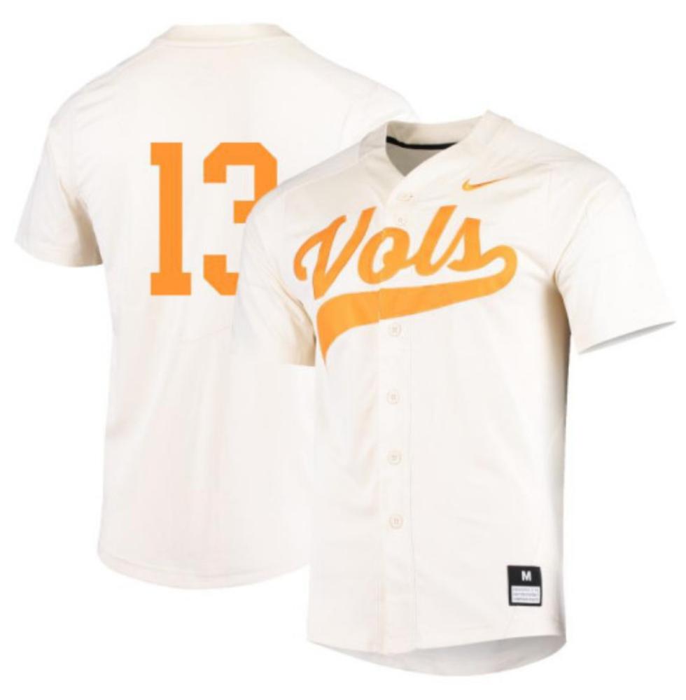 Mens Ncaa 2024 Tennessee Volunteers 13 Cortland Lawson Baseball Jersey Cream