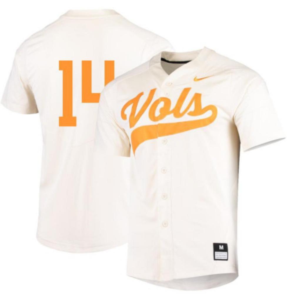 Mens Ncaa 2024 Tennessee Volunteers 14 Austin Knight Baseball Jersey Cream
