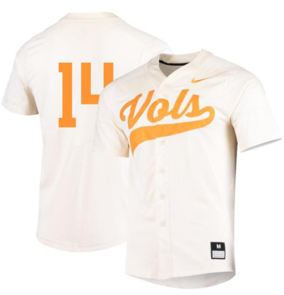 Mens Ncaa 2024 Tennessee Volunteers 14 Charlie Taylor Baseball Jersey Cream