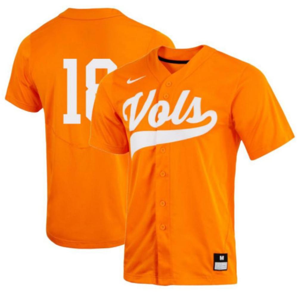 Mens Ncaa 2024 Tennessee Volunteers 18 Chase Wallace Baseball Jersey Orange