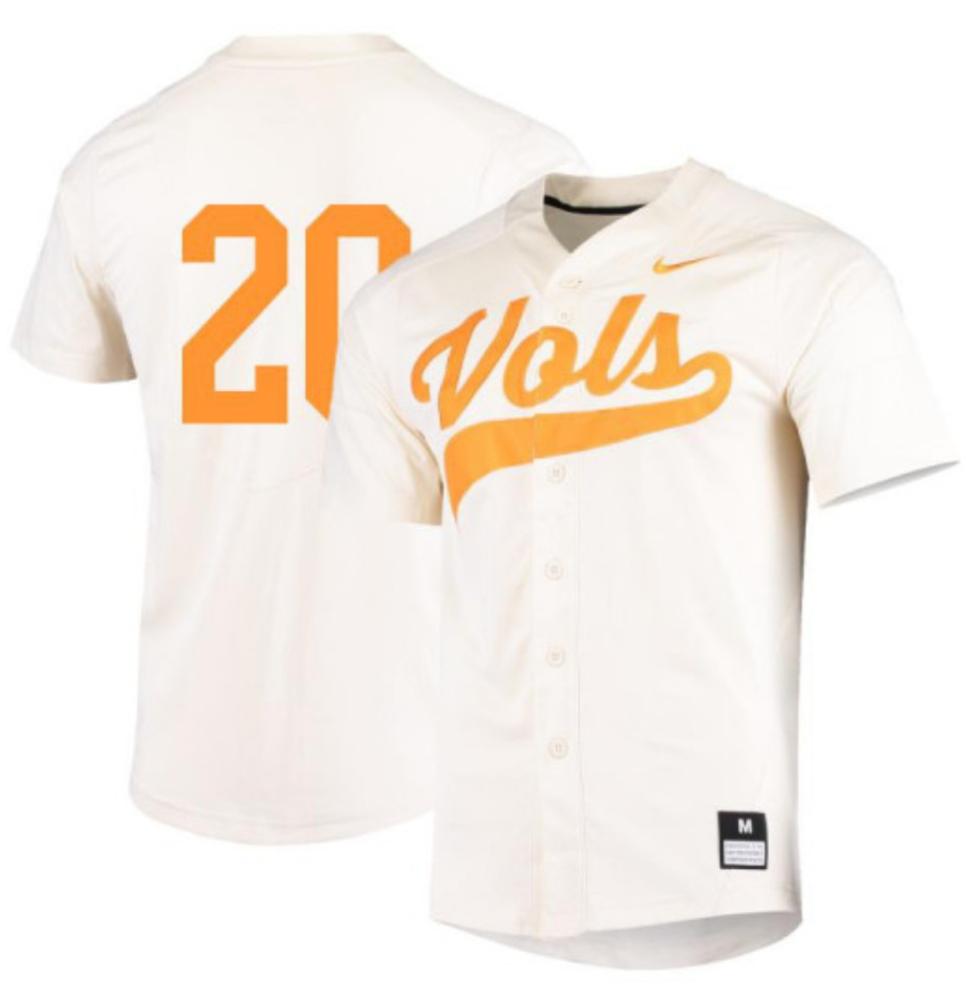 Mens Ncaa 2024 Tennessee Volunteers 20 Connor Housley Baseball Jersey Cream
