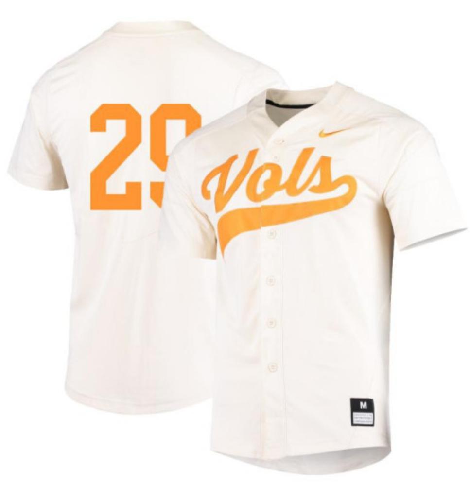 Mens Ncaa 2024 Tennessee Volunteers 29 Blade Tidwell Baseball Jersey Cream