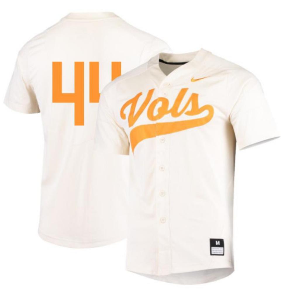 Mens Ncaa 2024 Tennessee Volunteers 44 Charez Butcher Baseball Jersey Cream