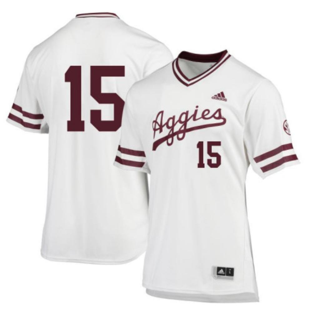 Mens Ncaa College Baseball Texas Am Aggies 15 Bryce Blaum Jersey White