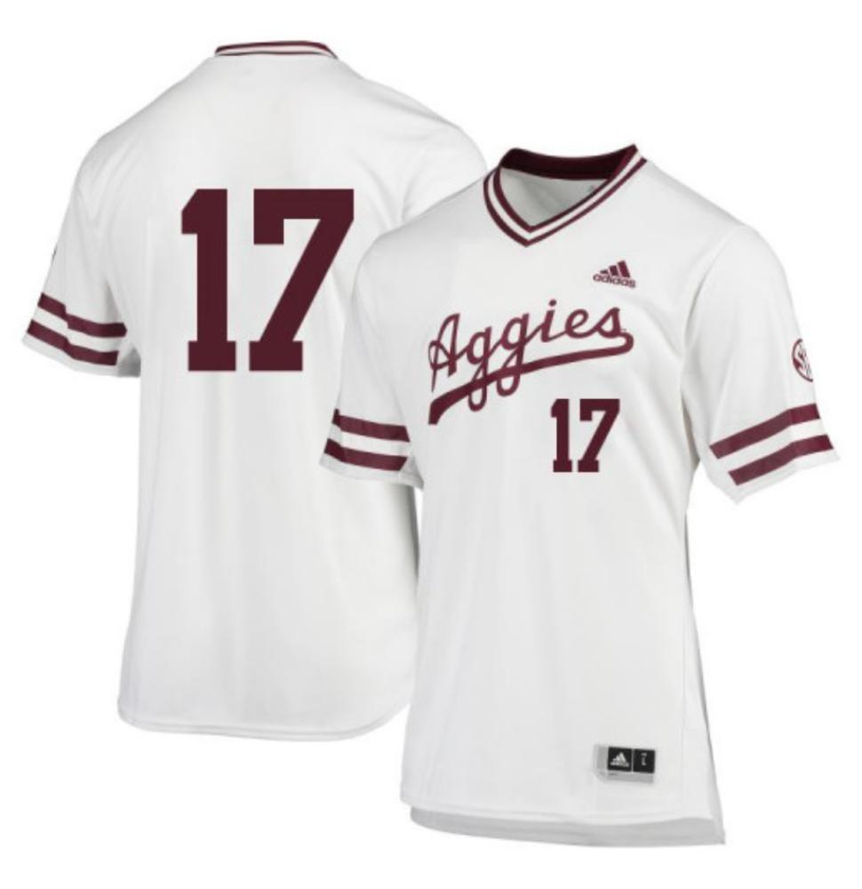 Mens Ncaa College Baseball Texas Am Aggies 17 Colson Geisler Jersey White