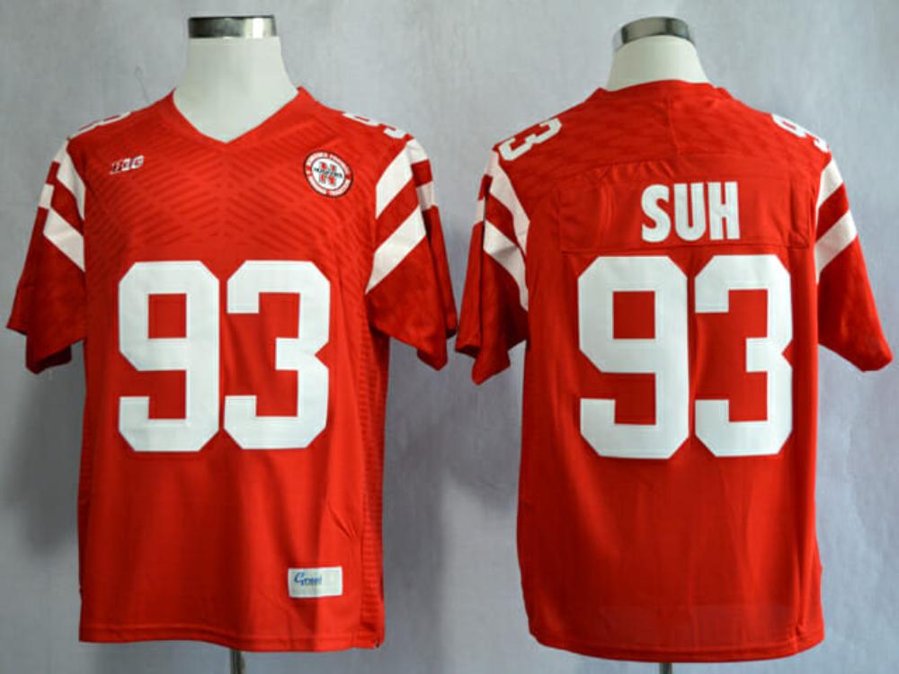 Mens Nebraska Huskers 93 Ndamukong Suh College Jersey Red