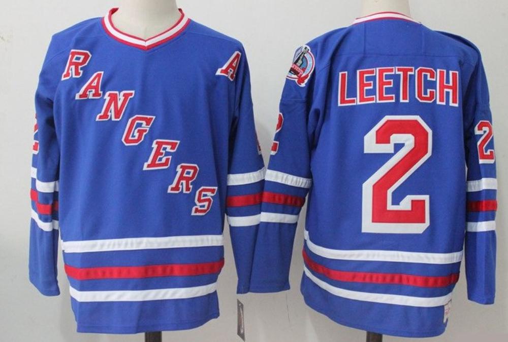 Mens New York Rangers 2 Brian Leetch Ice Hockey Jerseys