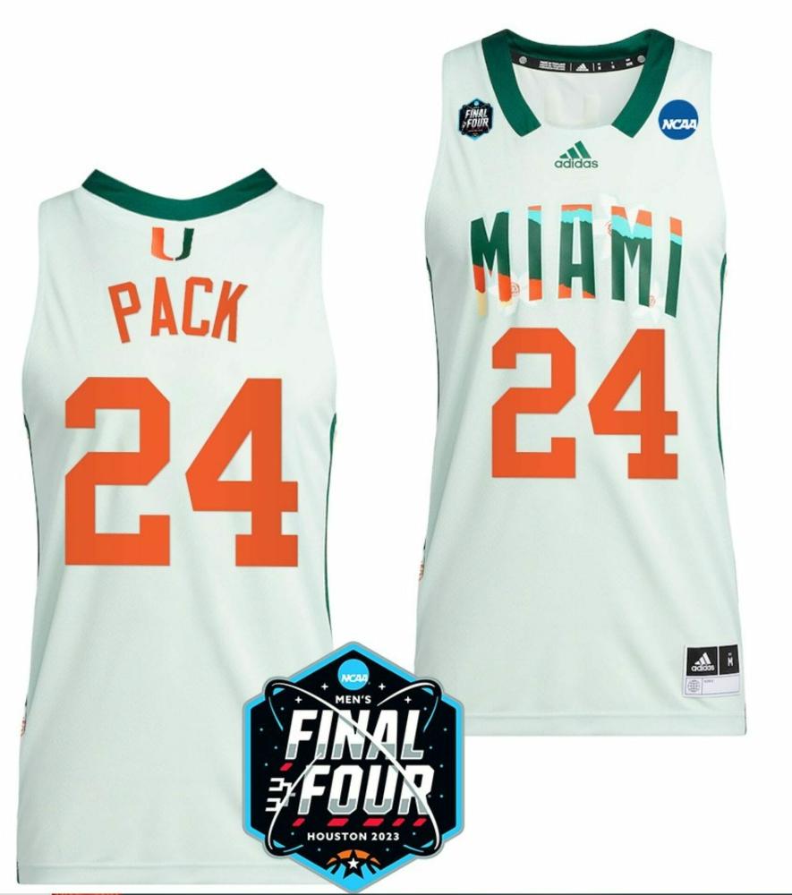 Mens Nijel Pack Jersey Miami Hurricanes 2023 Ncaa Final Four White Basketball