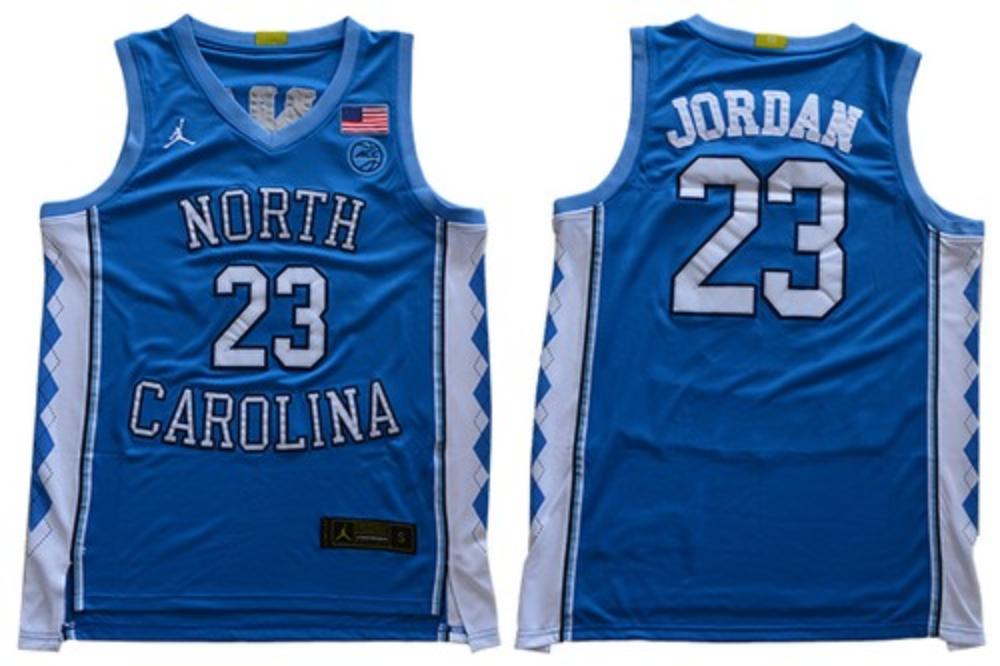 Mens North Carolina 23 Michael Jordan Basketball Jersey Blue