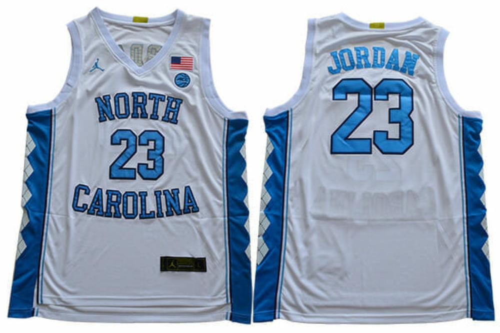 Mens North Carolina Tar Heels 23 Jordan Ncaa Basketball Jersey White