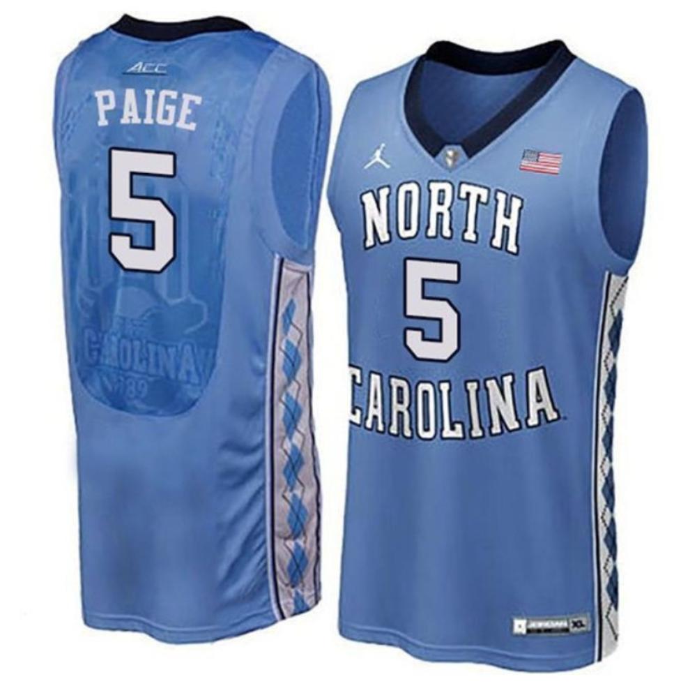 Mens North Carolina Tar Heels 5 Marcus Paige College Basketball Jersey Blue
