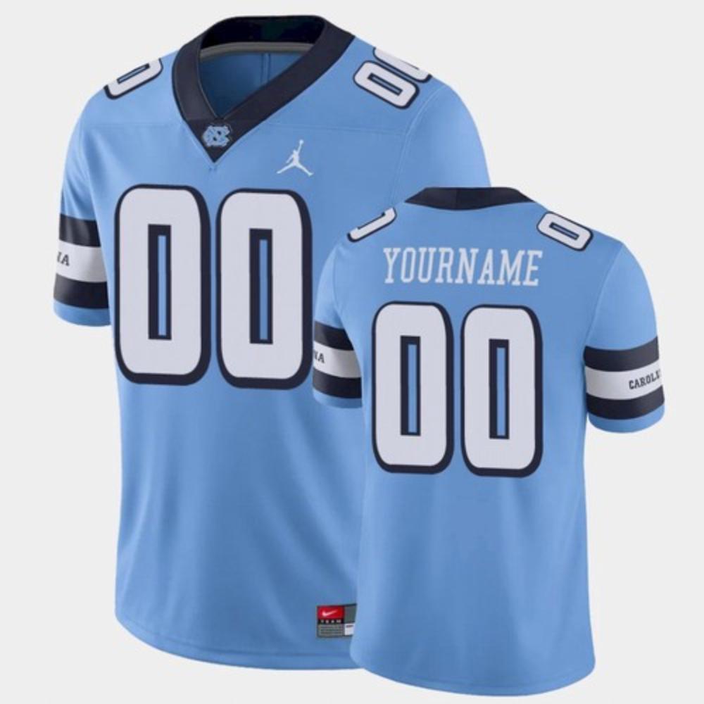 Mens North Carolina Tar Heels Custom Blue Football Alternate Game Jersey